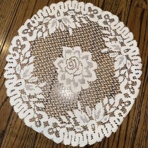Heritage Lace Doily Off White 14" Floral Victorian Rose Collection Round